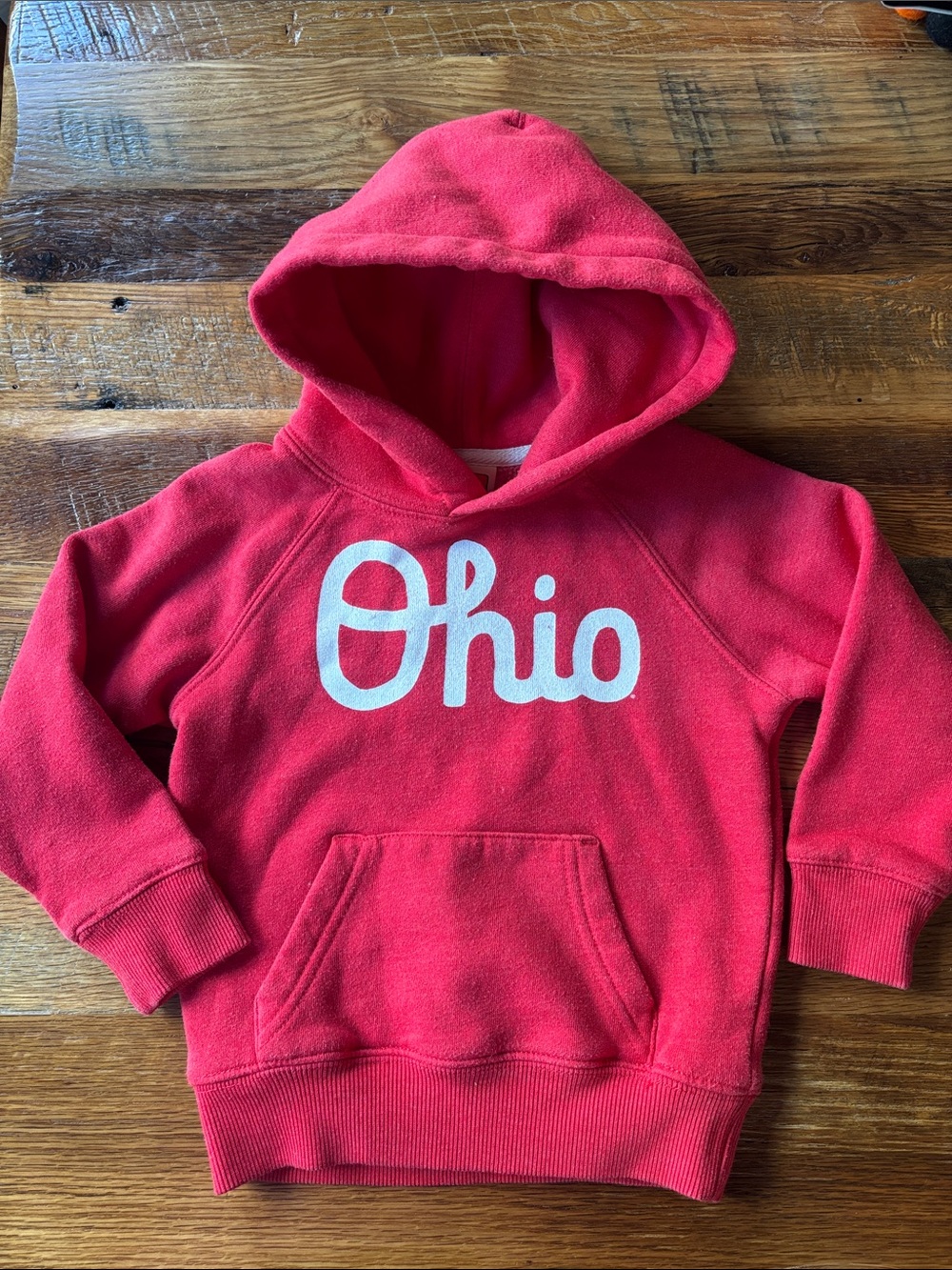 Homage Ohio script Red Kids' Hooded Sweatshirt size 3